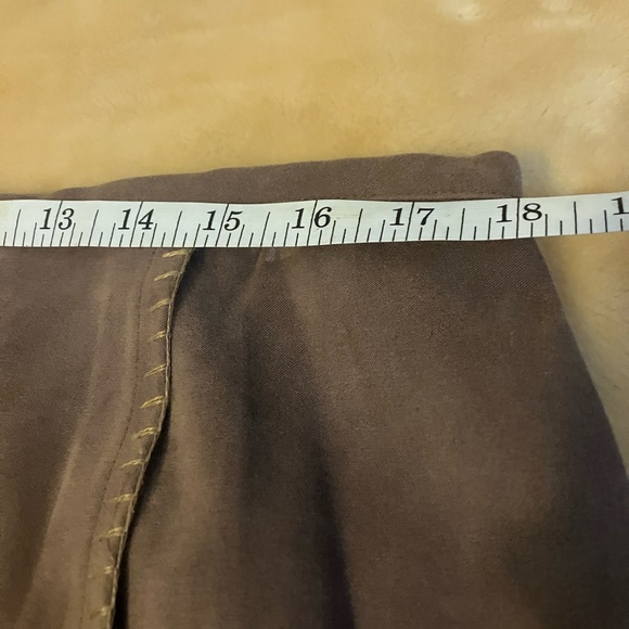 Brown Faux Suede Straight Skirt - Picture 9 of 10